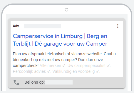 Google Ads voorbeeld